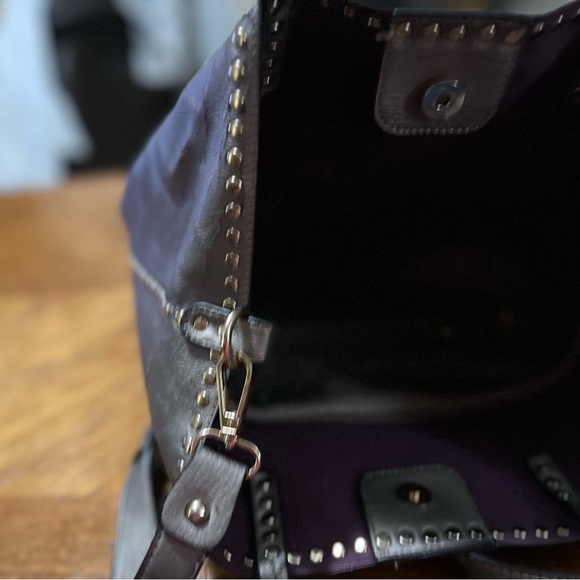 LJ Rose Bronze Colored Oversized Purse with Bronze Studding - Picture 8 of 9